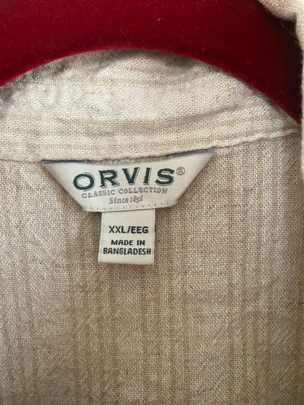 Orvis Women's Light Beige Striped linen blend Button-Down Shirt - Picture 2 of 6